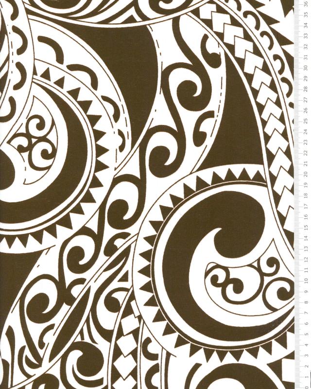 Polynesian fabric TATAN Brown - Tissushop